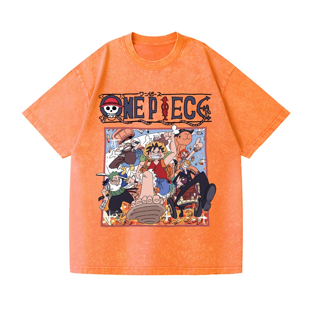 One Piece Vintage Wash Japanese Design T-Shirt