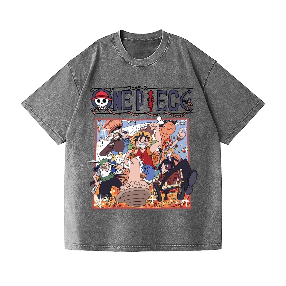One Piece Vintage Wash Japanese Design T-Shirt