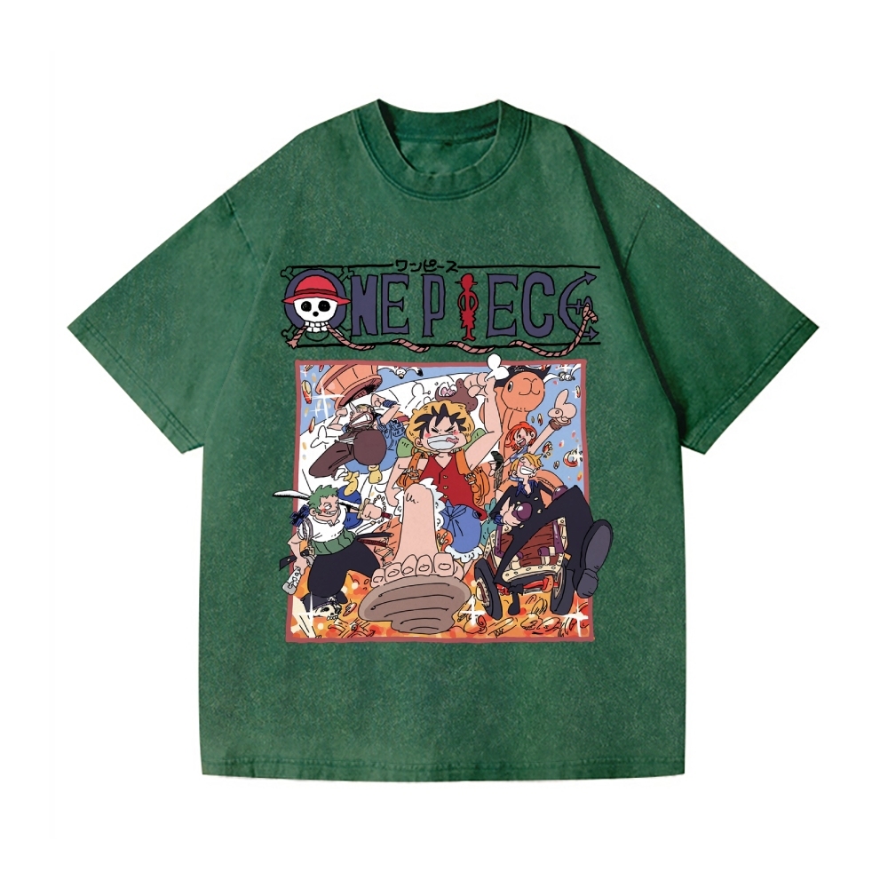 One Piece Vintage Wash Japanese Design T-Shirt