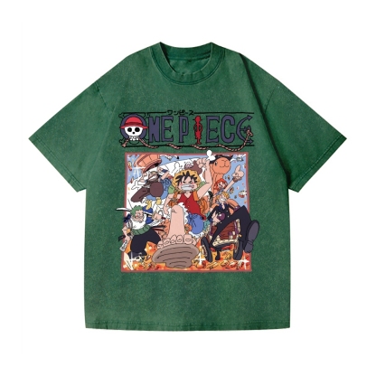 One Piece Vintage Wash Japanese Design T-Shirt
