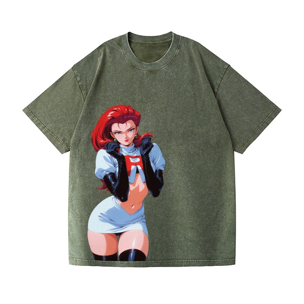 Rocket Girl Vintage Wash Japanese Design T-Shirt