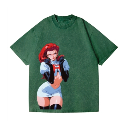 Rocket Girl Vintage Wash Japanese Design T-Shirt