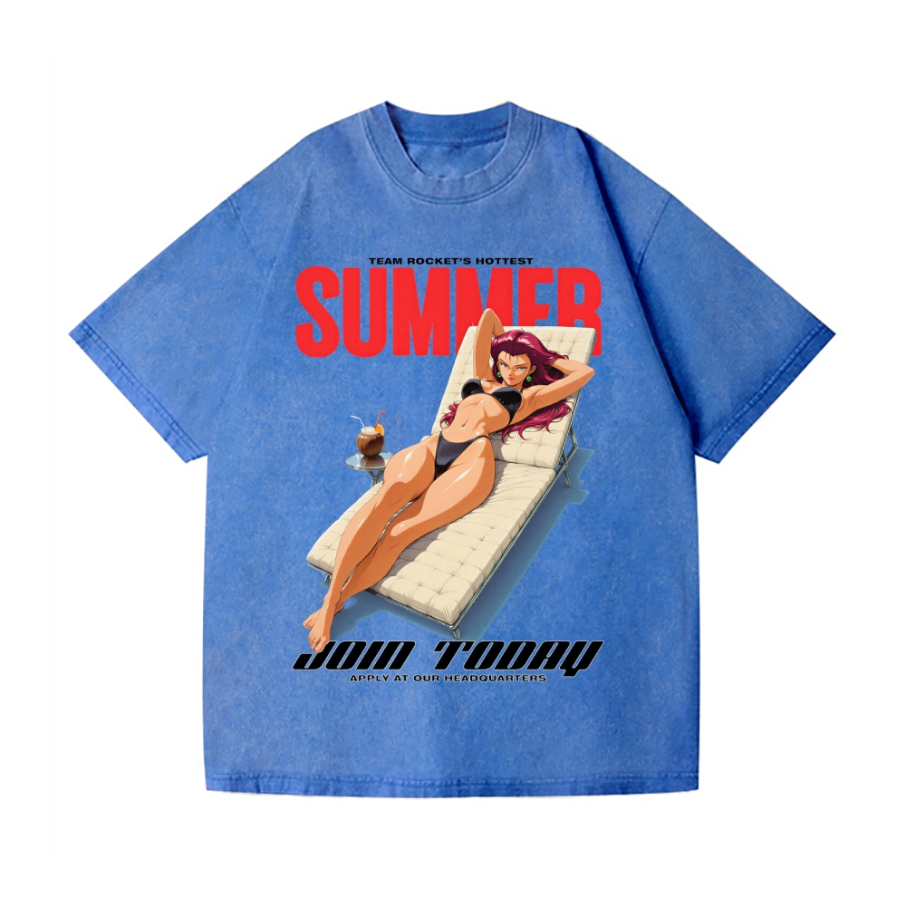 Rocket Girl Vintage Wash Japanese Design T-Shirt