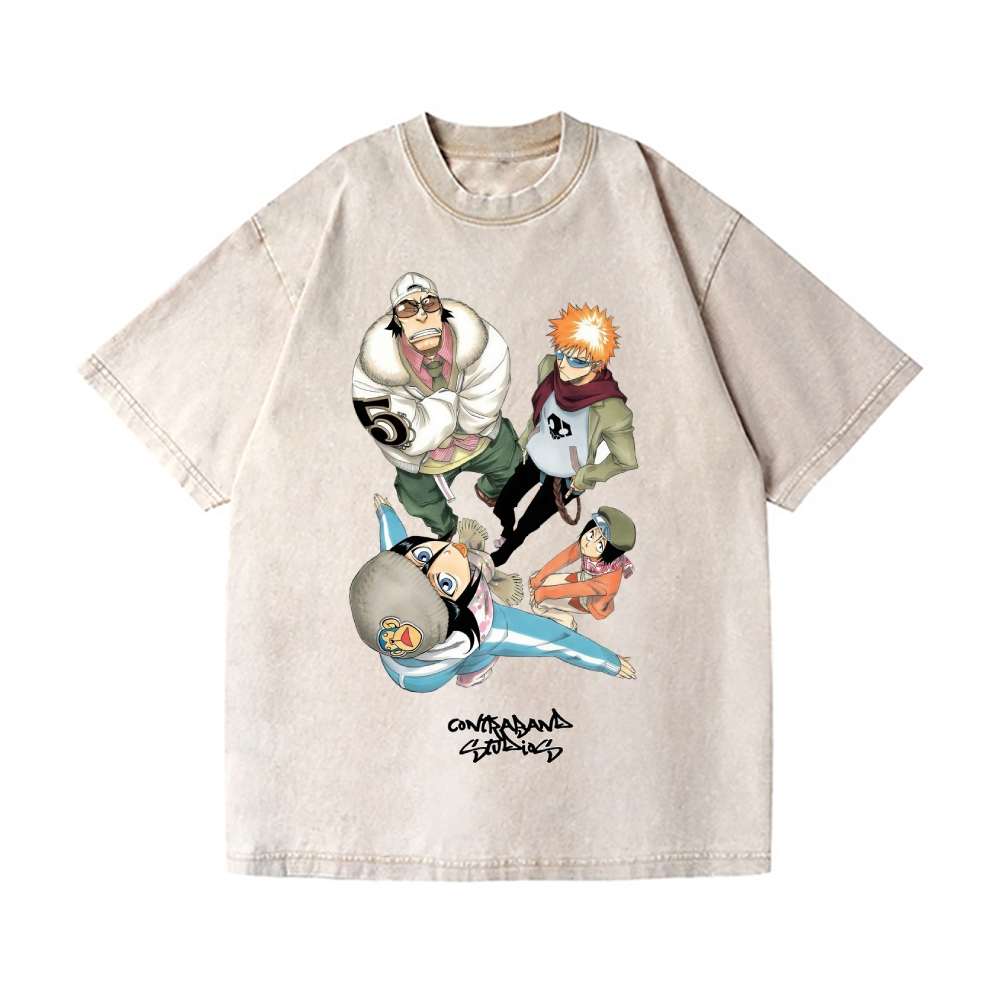 Bleach Vintage Wash Japanese Design T-Shirt