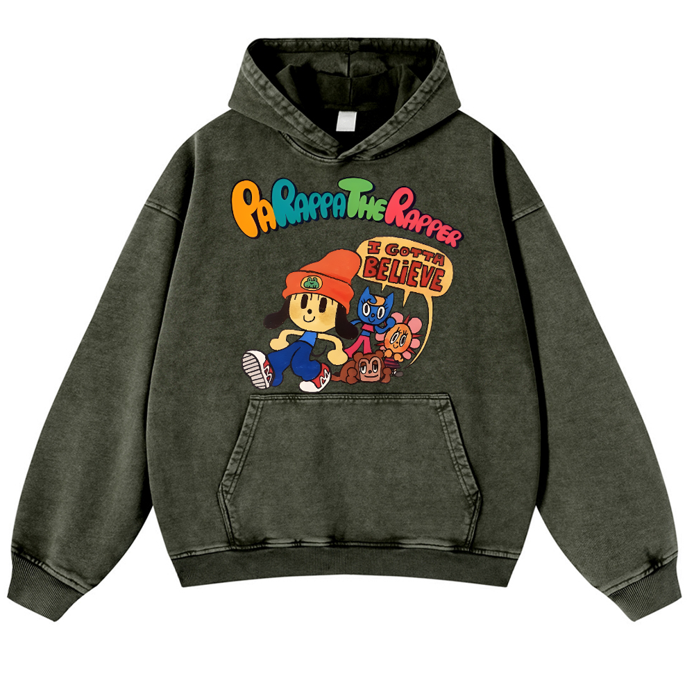 PaRappa the Rapper Vintage Washed Thick Cotton Hoodie