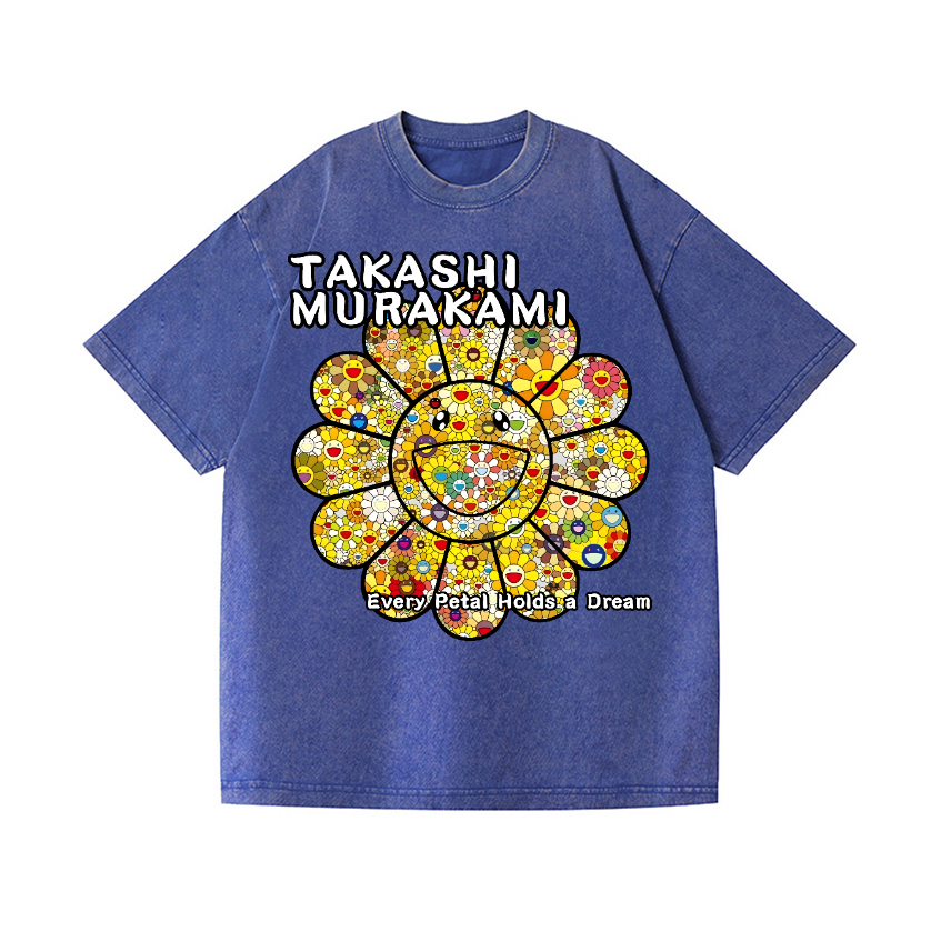 Flower TM Vintage Wash Japanese Design T-Shirt