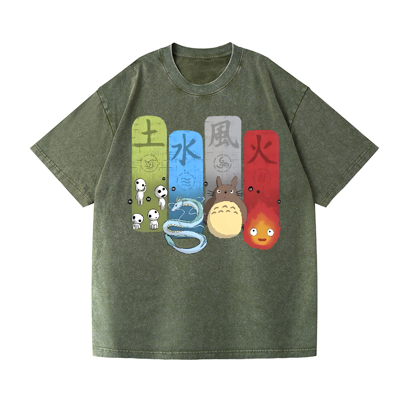 Ghibli Totoro Vintage Wash Japanese Design T-Shirt