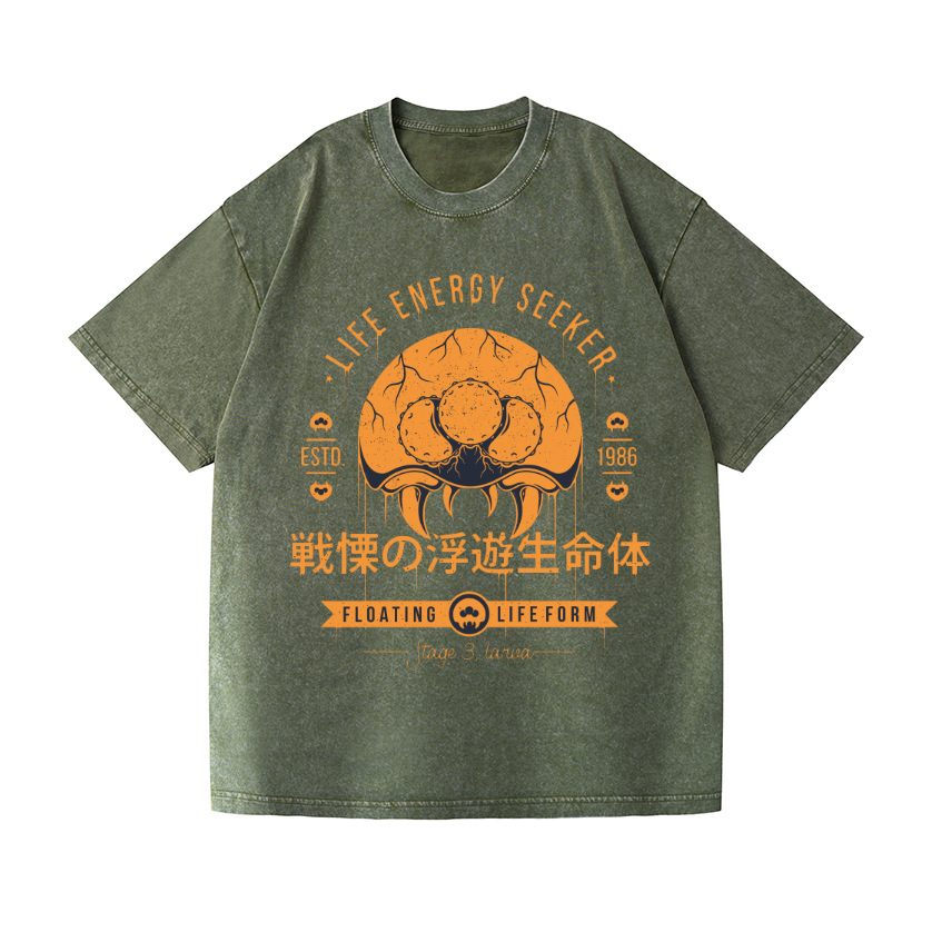 Life Energy Seeker Vintage Wash Japanese Design T-Shirt