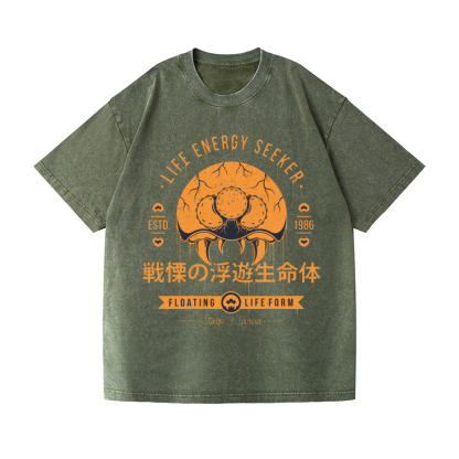 Life Energy Seeker Vintage Wash Japanese Design T-Shirt