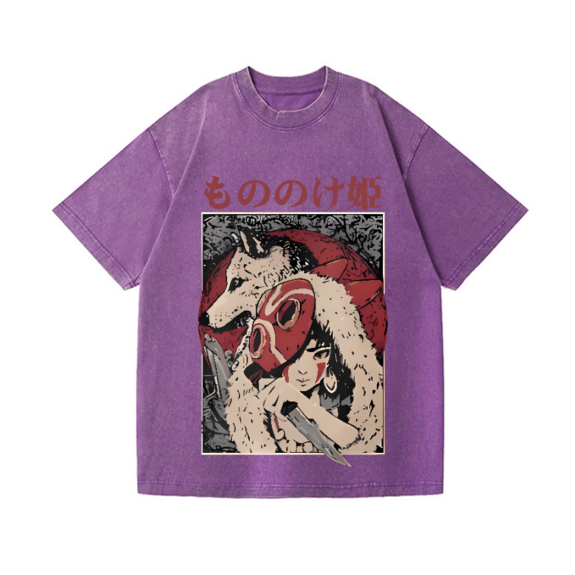 Ghibli Princess Mononoke Vintage Wash Japanese Design T-Shirt