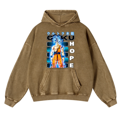 DB Son Goku Vintage Washed Thick Cotton Hoodie