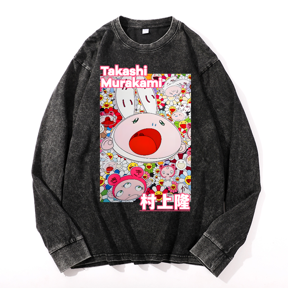 Sunflower Rabbit TM Vintage Cotton Wash Crewneck Sweatshirt