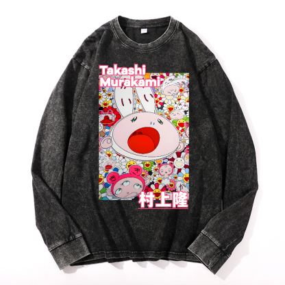 Sunflower Rabbit TM Vintage Cotton Wash Crewneck Sweatshirt