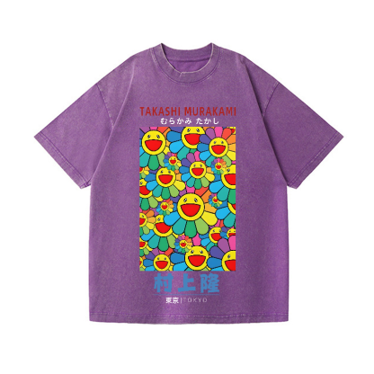 Flower TM Vintage Wash Japanese Design T-Shirt