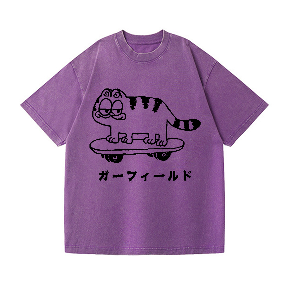 Garfield Cat Vintage Wash Japanese Design T-Shirt