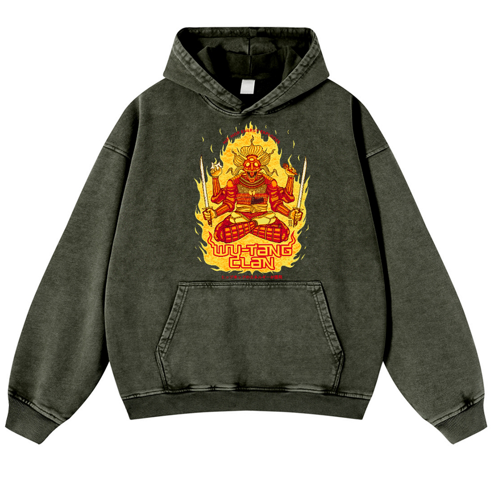 Wu Tang Clan Vintage Washed Thick Cotton Hoodie