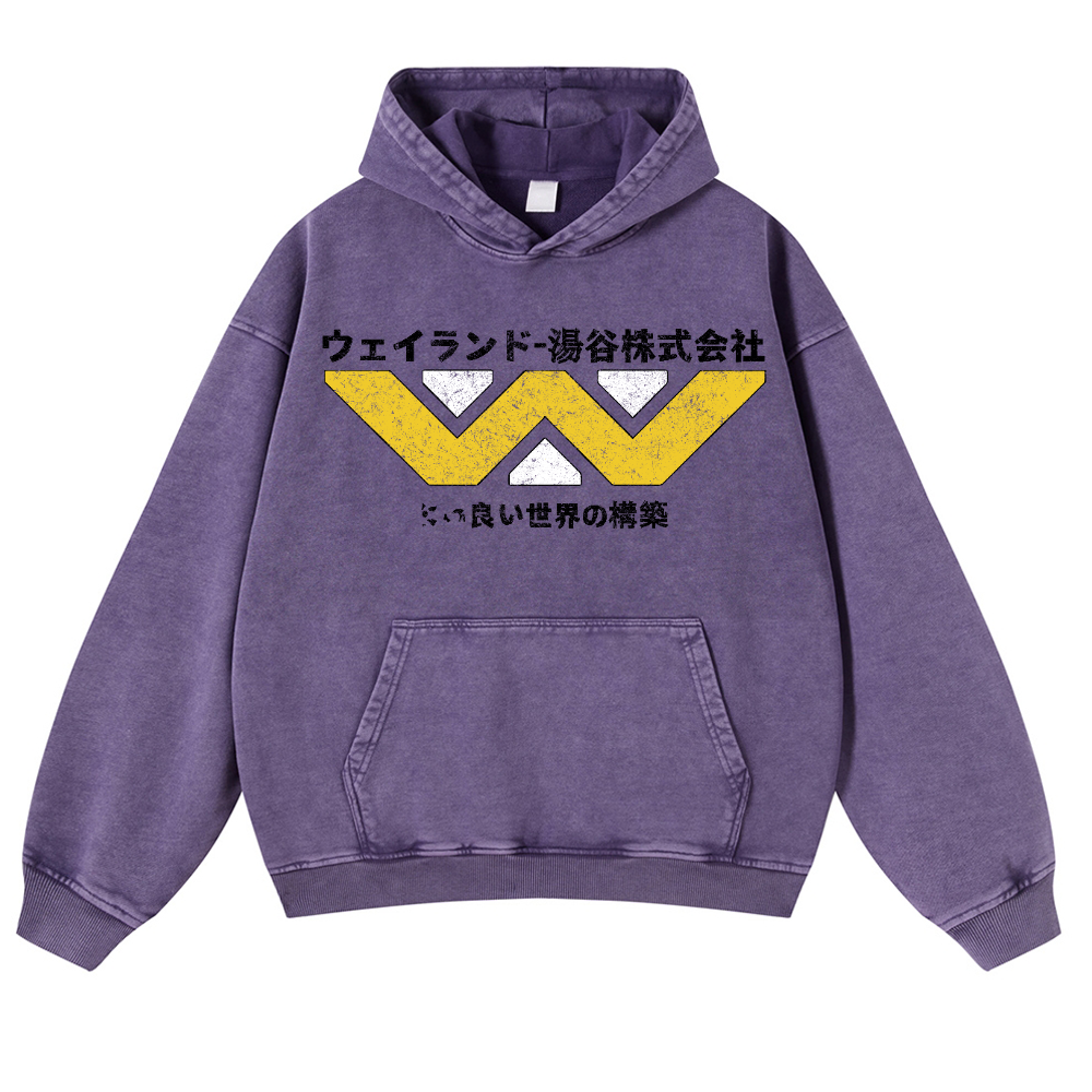 Alien Weyland Yutani Vintage Washed Thick Cotton Hoodie