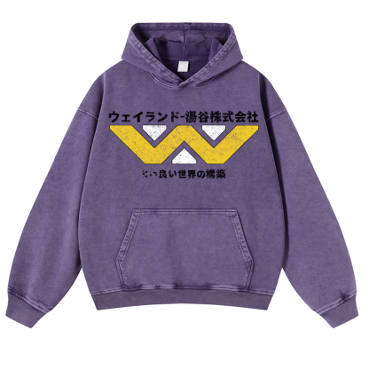 Alien Weyland Yutani Vintage Washed Thick Cotton Hoodie