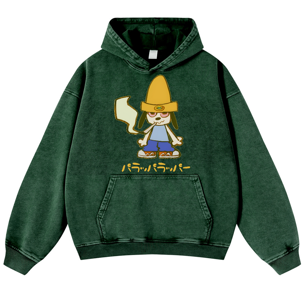 PaRappa the Rapper Vintage Washed Thick Cotton Hoodie