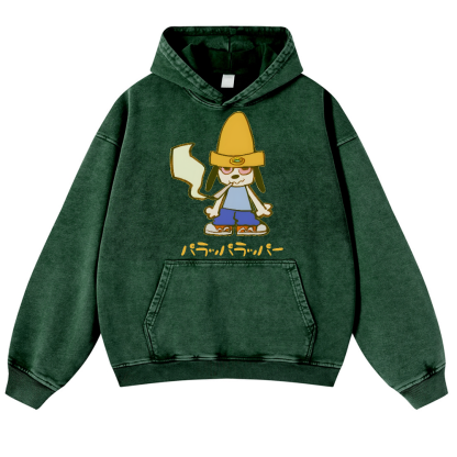 PaRappa the Rapper Vintage Washed Thick Cotton Hoodie