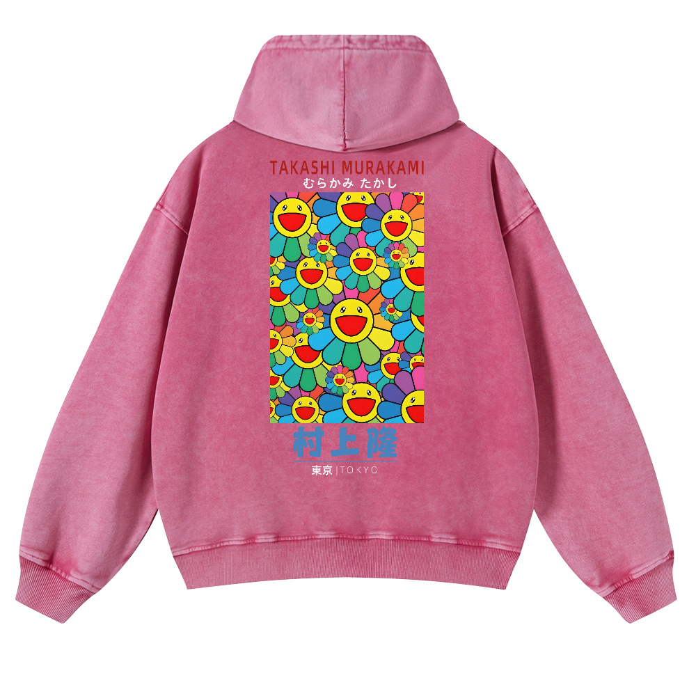 TM Sunflower Vintage Washed Cotton Back Art Hoodie