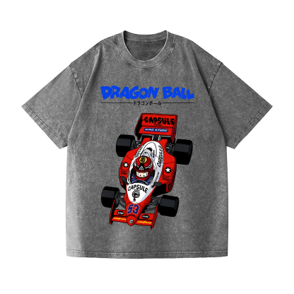 Dragon Ball F1 Racing Car Vintage Wash Japanese Design T-Shirt