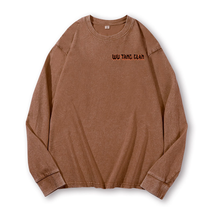 Wu Tang Clan Vintage Washed Cotton Back Art Long-sleeve T-shirt