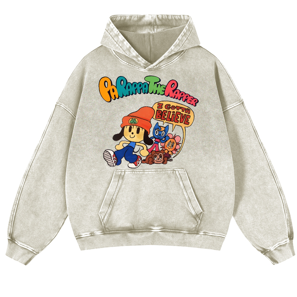 PaRappa the Rapper Vintage Washed Thick Cotton Hoodie