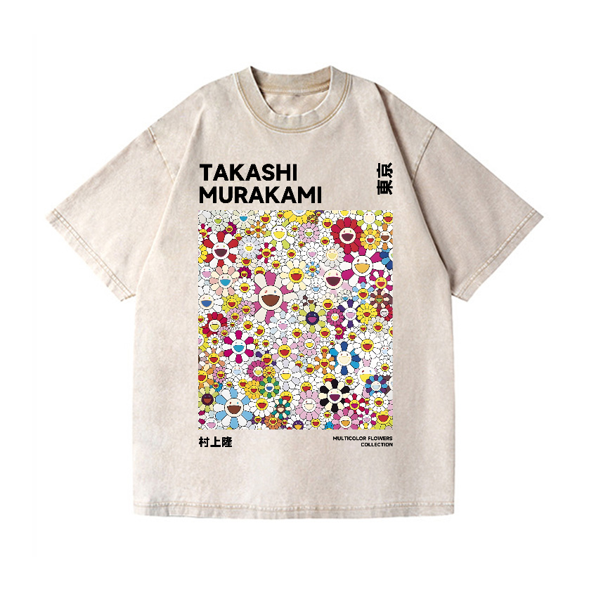 Takashi Murakami Flower Vintage Wash Japanese Design T-Shirt