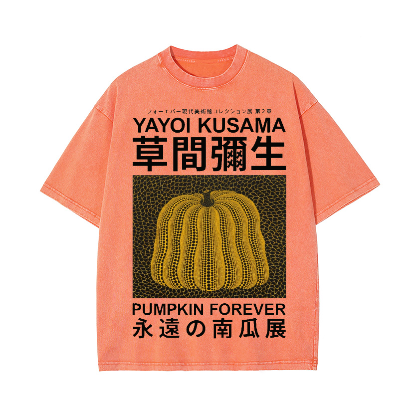 Yayoi Kusama Pumpkin Vintage Wash Japanese Design T-Shirt