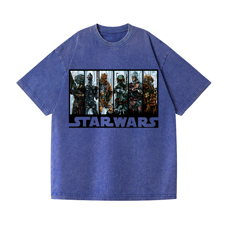 Bounty Hunters Star Wars Vintage Wash Japanese Design T-Shirt