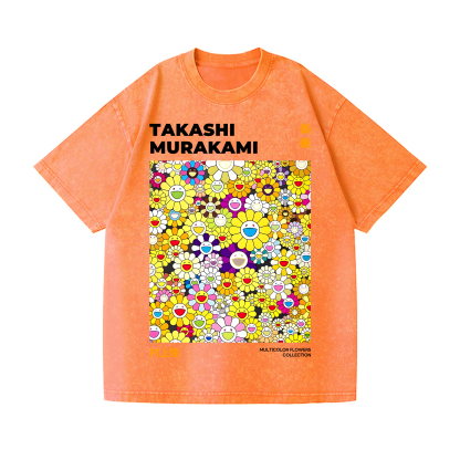Takashi Murakami Flower Vintage Wash Japanese Design T-Shirt
