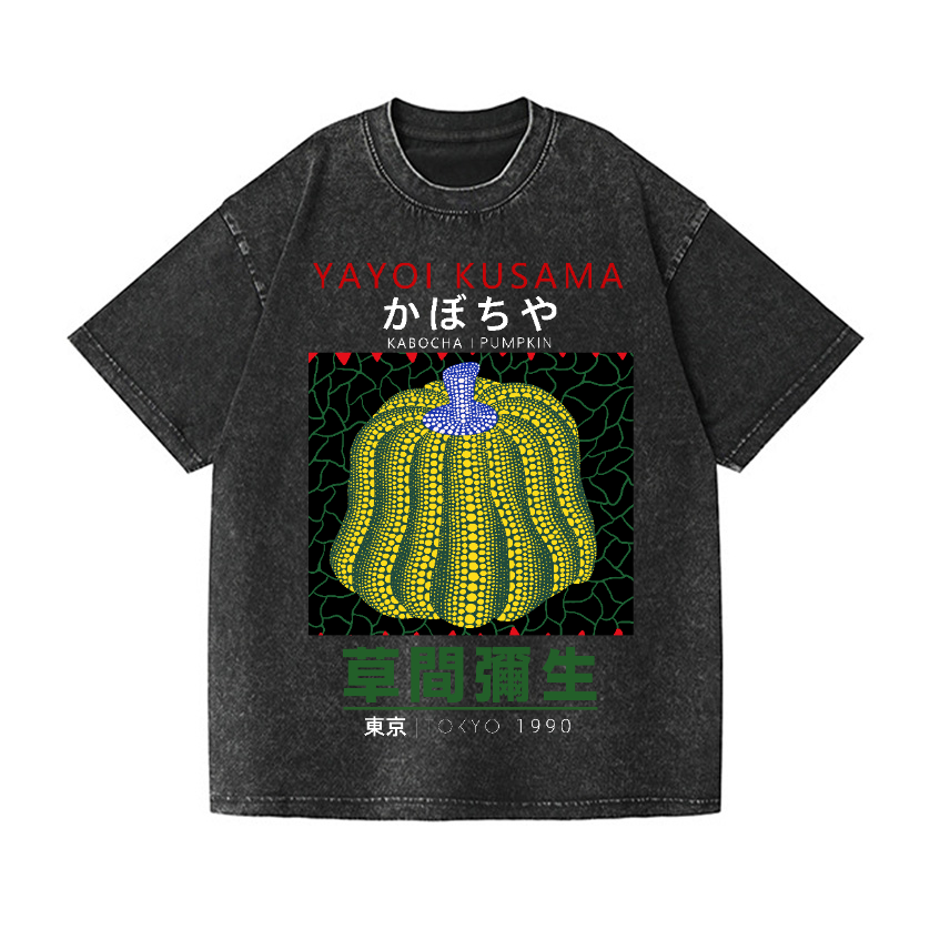 Yayoi Kusama Pumpkin Vintage Wash Japanese Design T-Shirt