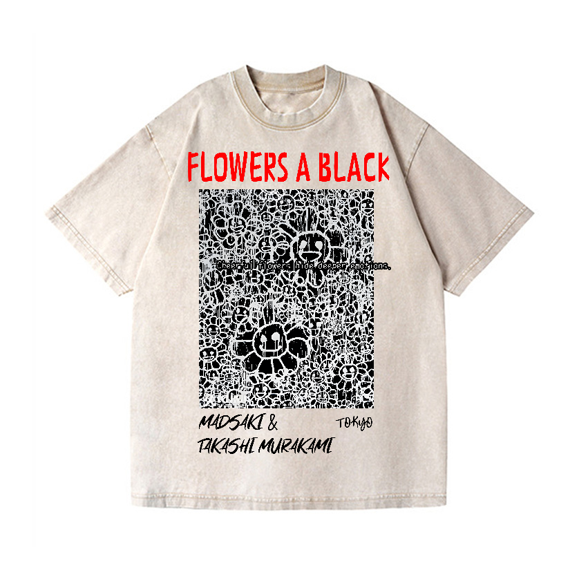 Flower TM Vintage Wash Japanese Design T-Shirt