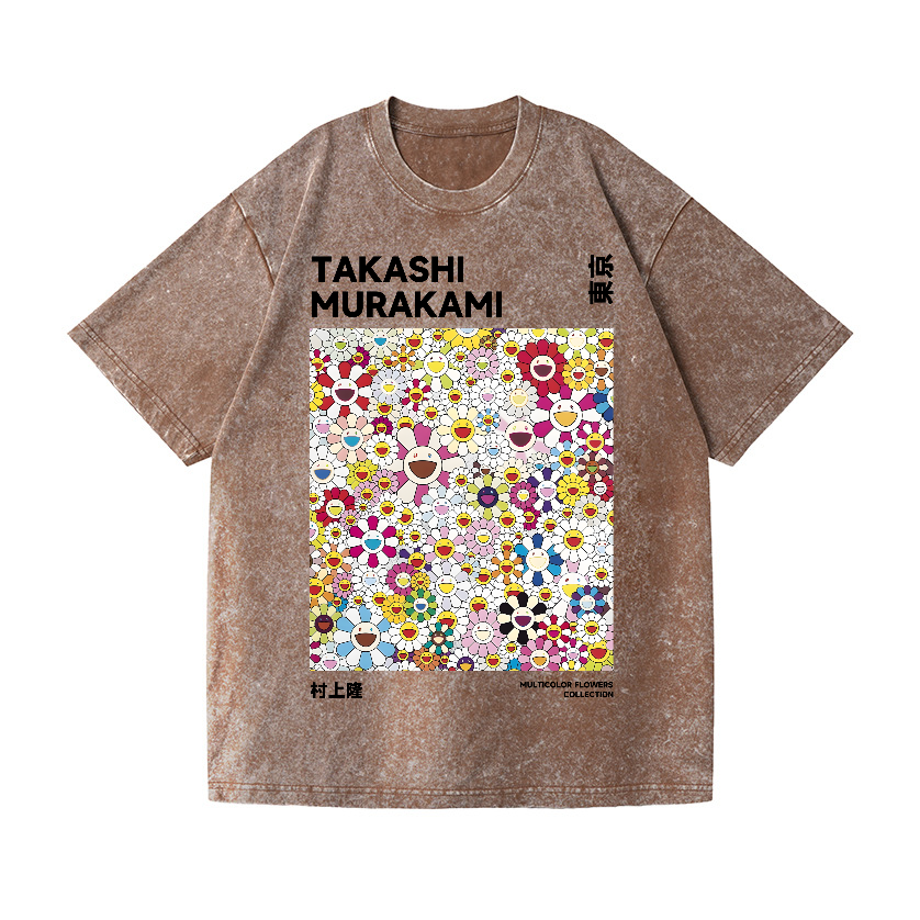 Takashi Murakami Flower Vintage Wash Japanese Design T-Shirt