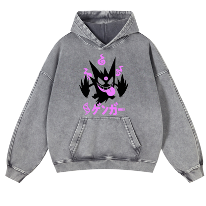 Gengar Vintage Washed Thick Cotton Hoodie