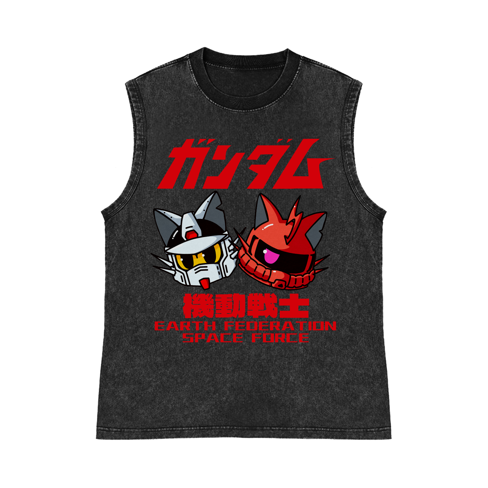 E.F.S.F. Cat MSG Pure Cotton Wash-Dyed Sleeveless Tank Top