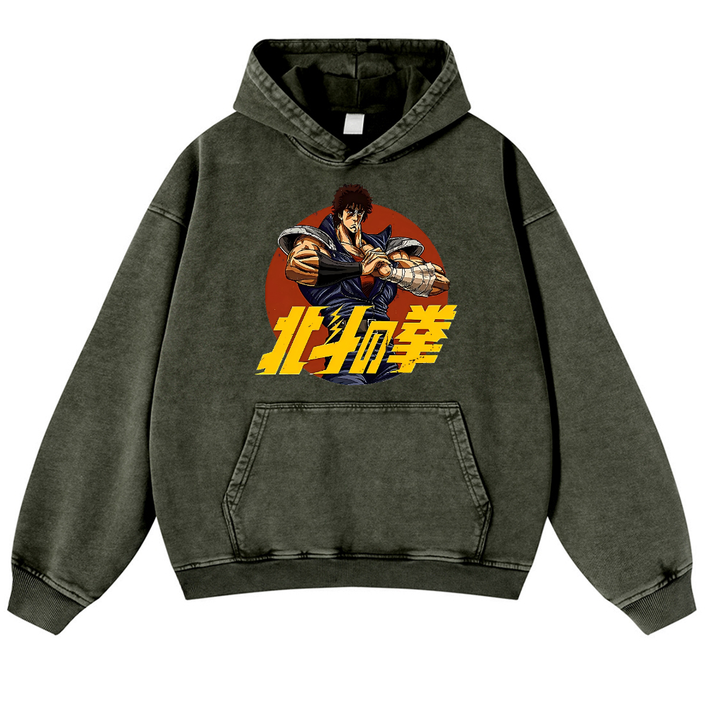 Fist of the North Star Vintage Washed Thick Cotton Hoodie