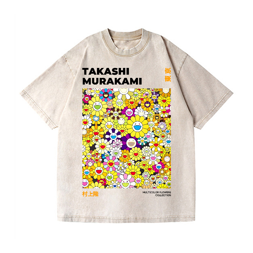 Takashi Murakami Flower Vintage Wash Japanese Design T-Shirt