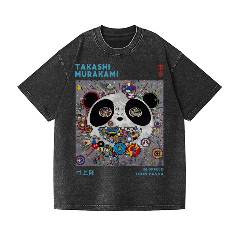 TM Panda Vintage Wash Japanese Design T-Shirt