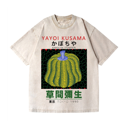 Yayoi Kusama Pumpkin Vintage Wash Japanese Design T-Shirt