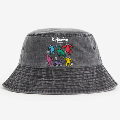Keith Haring Dancer Vintage 100% Cotton Bucket Hat