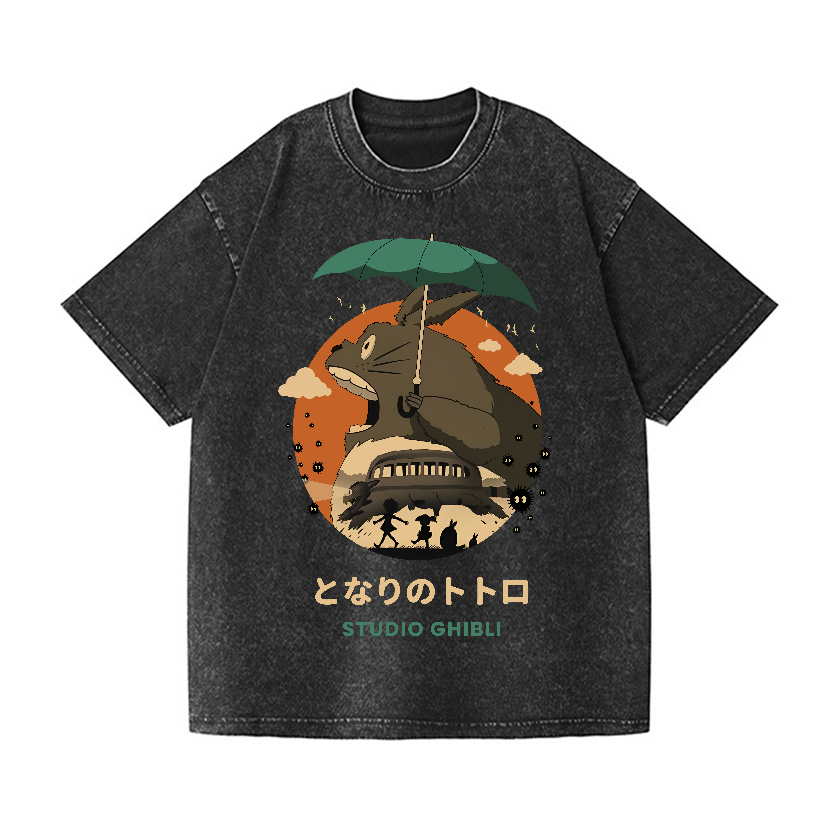 Ghibli Totoro Anime Vintage Wash Japanese Design T-Shirt