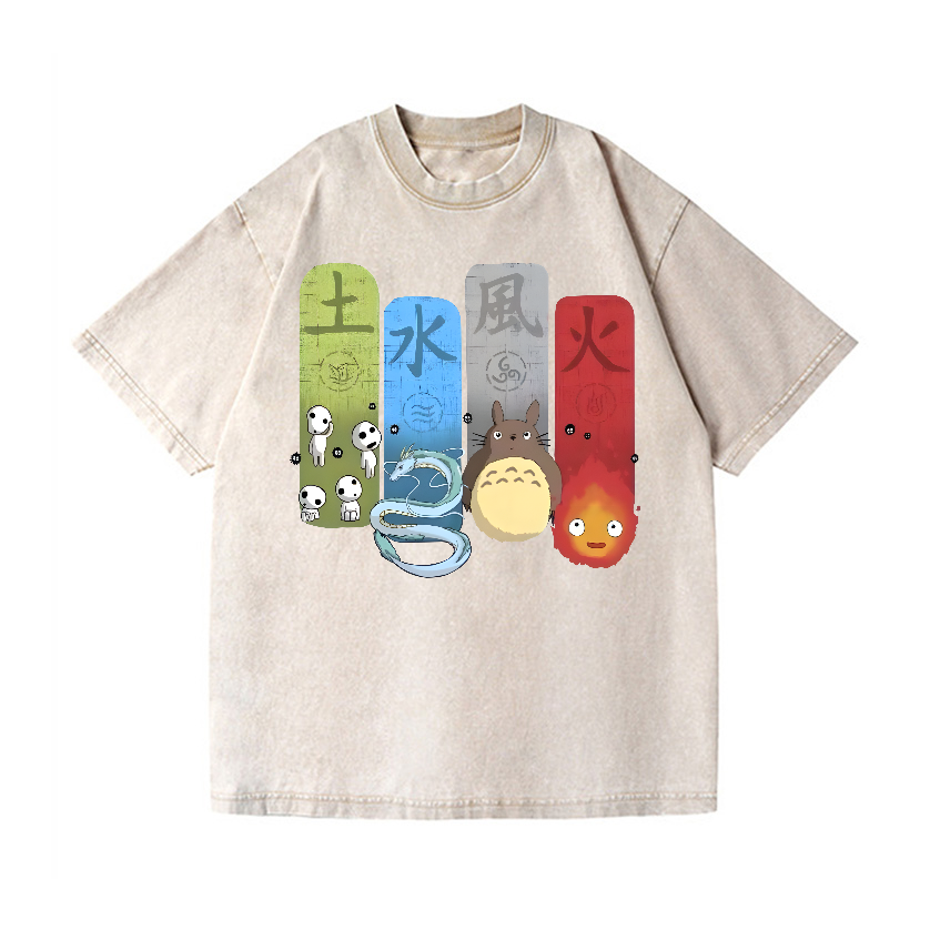 Ghibli Totoro Vintage Wash Japanese Design T-Shirt