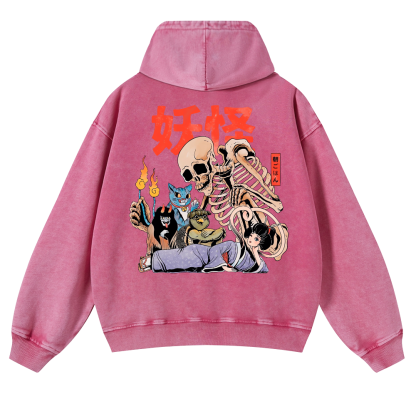 Gengar Vintage Washed Cotton Back Art Hoodie