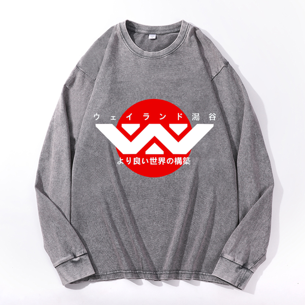 Alien Weyland Yutani Vintage Cotton Wash Crewneck Sweatshirt