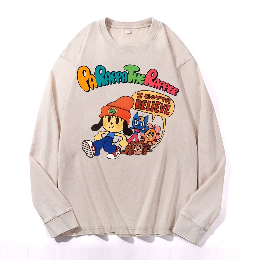 PaRappa the Rapper Vintage Cotton Wash Long-sleeve T-shirt