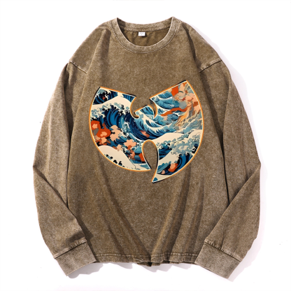 Wu Tang Vintage Cotton Wash Crewneck Sweatshirt