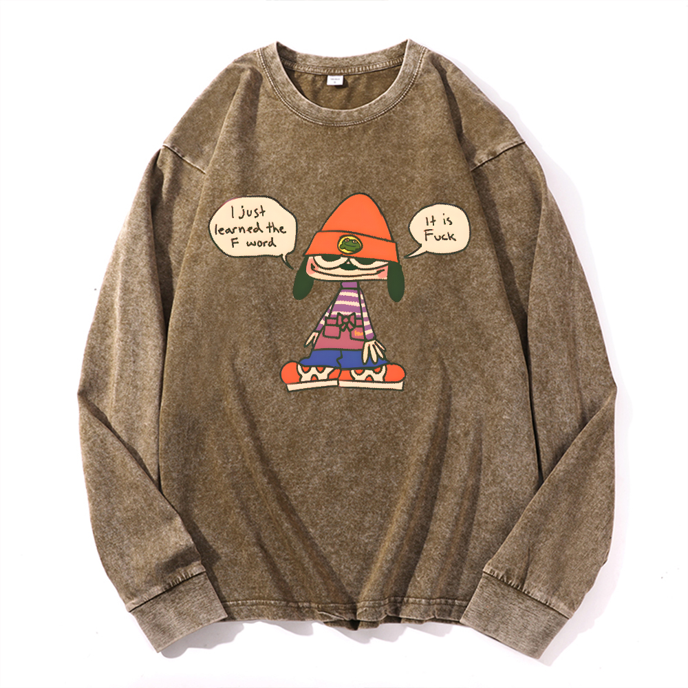 PaRappa the Rapper Vintage Cotton Wash Long-sleeve T-shirt