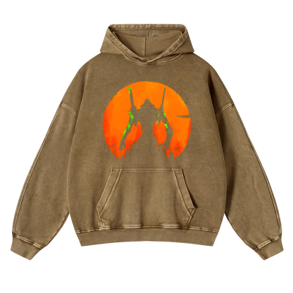 Evangelion Vintage Washed Thick Cotton Hoodie